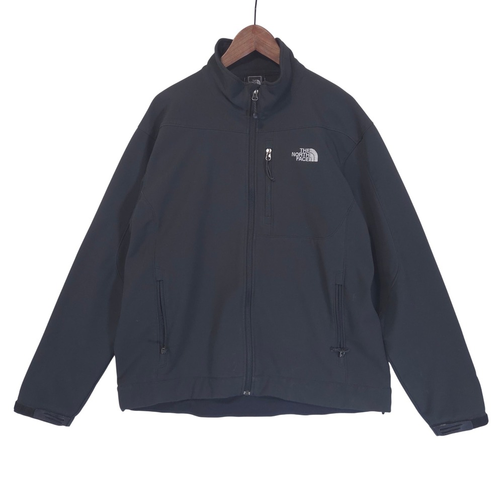 The North Face Mens Apex Bionic Softshell Jacket L Black Windproof Fleece Lined